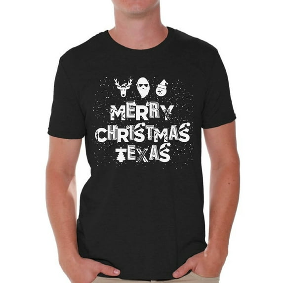 Awkward Styles Merry Christmas Texas Shirt Christmas Tshirts for Men Texas Shirts Men's Holiday Tee Merry Christmas Shirt Christmas Holiday Top Texas Love Shirt Texan Xmas Gift Texan Christmas Outfit