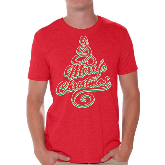 Awkward Styles Merry Christmas Tree Graphic Tee Men's