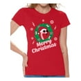 thumbnail image 1 of Awkward Styles Merry Christmas Tshirt Xmas Flamingo Shirt Funny Christmas Shirts for Women Santa Flamingo Christmas T Shirt Flamingo Gifts for Christmas Xmas Flamingo Party Outfit Xmas Flamingo, 1 of 5