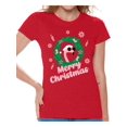 thumbnail image 1 of Awkward Styles Merry Christmas Tshirt Xmas Flamingo Shirt Funny Christmas Shirts for Women Santa Flamingo Christmas T Shirt Flamingo Gifts for Christmas Xmas Flamingo Party Outfit Xmas Flamingo, 1 of 5