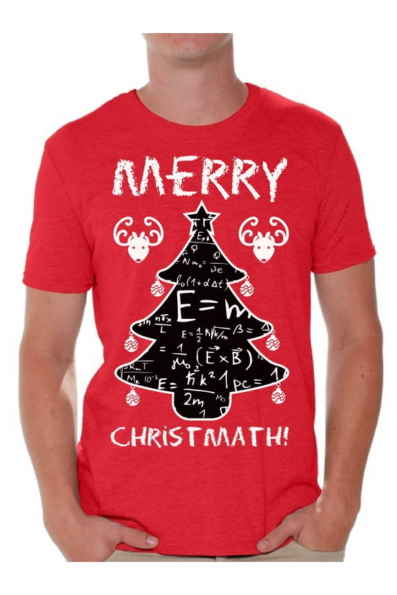 Merry Christmath Tshirt Christmas Math Formulas Shirt Funny Christmas Shirts for Men Xmas Holiday Gifts Men's Christmas T Shirt Geeky Math Xmas Tshirt Christmas Gifts for Nerds