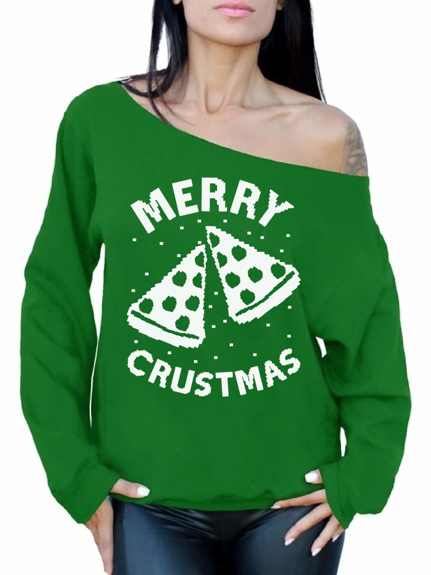 Awkward Styles Merry Crustmas Christmas Sweatshirt Pizza Christmas Off ...