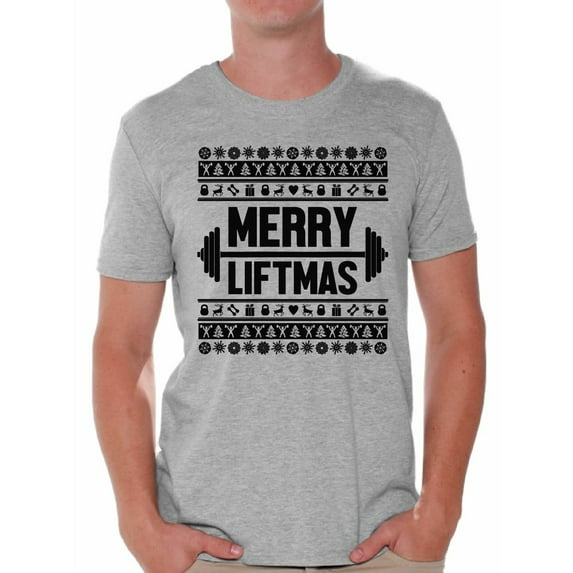 Awkward Styles Merry Liftmas Christmas Shirt Merry Christmas Tshirts for Men Lifting Shirt Gym Training Christmas Holiday Shirt Workout Top Liftmas Shirts Funny Christmas Party T-shirt
