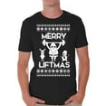 thumbnail image 1 of Awkward Styles Merry Liftmas Shirt Christmas Tshirts for Men Funny Santa Shirt Gym Workout T Shirt Christmas Holiday Top Merry Liftmas Santa Shirts Christmas Party T-shirt Men's Holiday Tee, 1 of 4