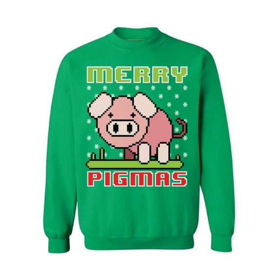 Awkward Styles Merry Pigmas Sweatshirt Piggy Christmas Sweater Funny Christmas Sweaters for Animal Lovers Cartoon Pig Christmas Sweater Cute Christmas Gifts Holiday Sweater Holiday Pig Crewneck