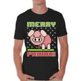 thumbnail image 1 of Awkward Styles Merry Pigmas Tshirt for Men Piggy Christmas Shirt Funny Christmas Gifts for Him Men's Christmas T Shirt Xmas Gifts for Animal Lovers Cartoon Pig Xmas Tshirt Xmas Pig Outfit, 1 of 4