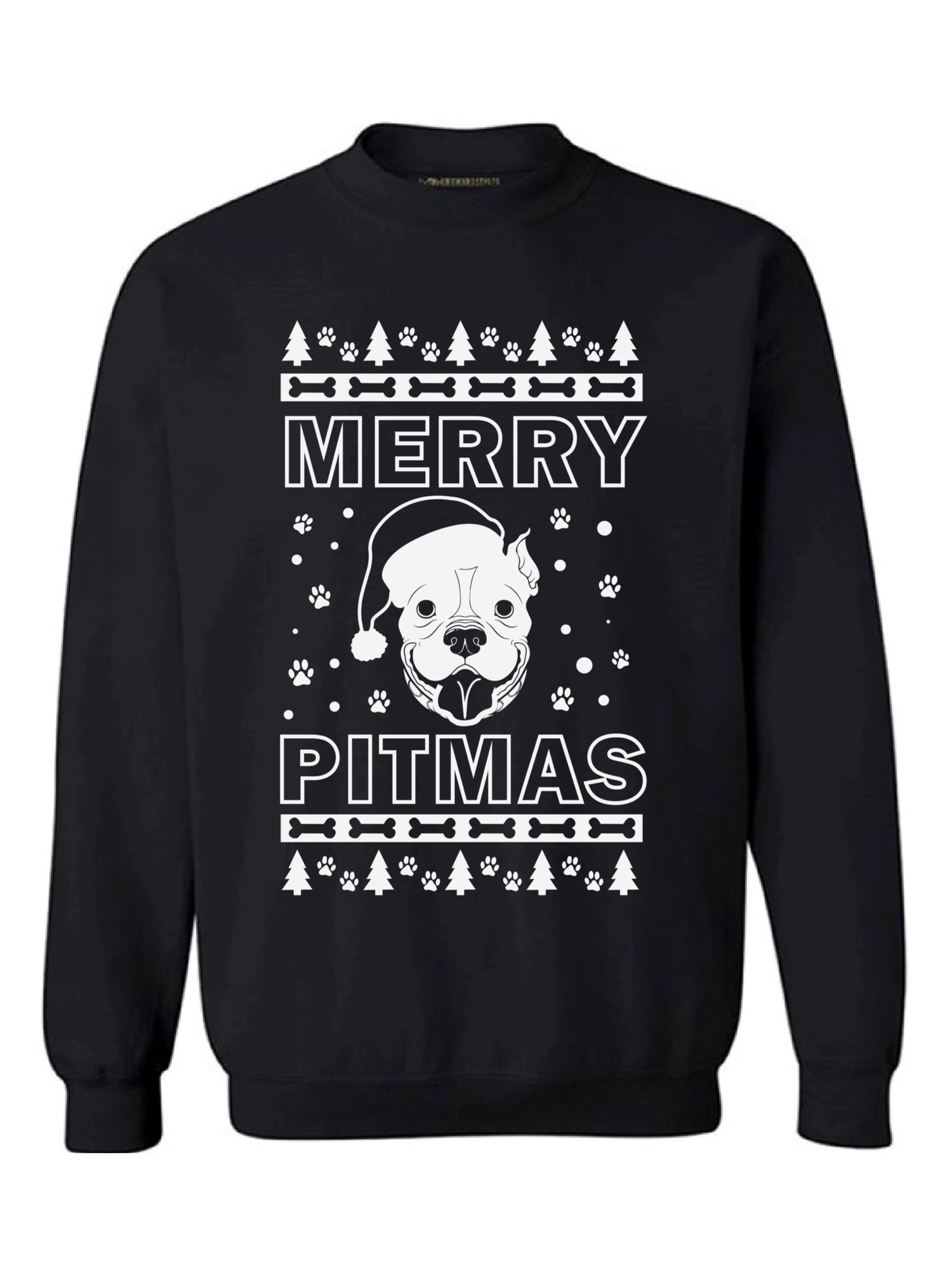 Awkward Styles Merry Pitmas Sweatshirt Pitbull Santa Sweater Funny Ugly