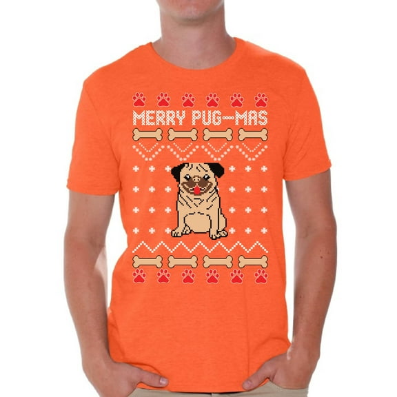 Awkward Styles Merry Pug-Mas Tshirt for Men Christmas Pug T Shirt Funny Christmas Shirts for Men Merry Pugmas Christmas T Shirt Xmas Gifts for Dog Lovers Xmas Pugmas T-Shirt Xmas Party Outfit