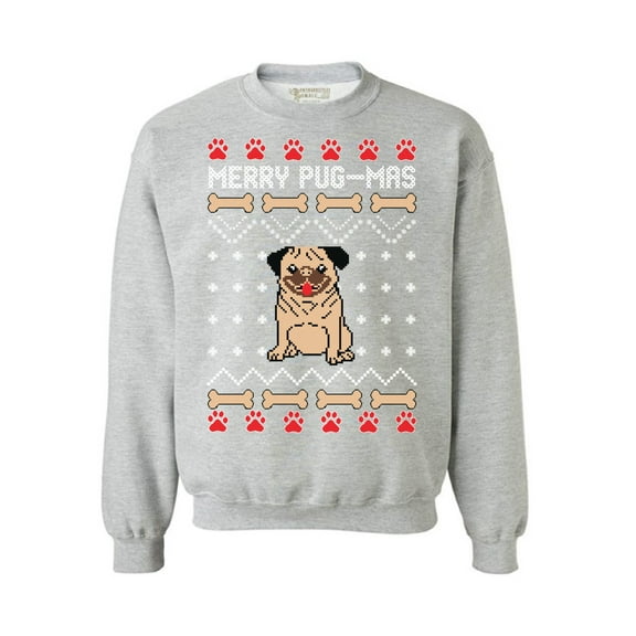 Awkward Styles Merry Pugmas Sweatshirt Cute Pug Dog Christmas Sweater Tacky Holiday Sweater Christmas Jumper for Pug Lovers Holiday Gift for Dog Lovers Christmas Sweater Cute Christmas Gifts