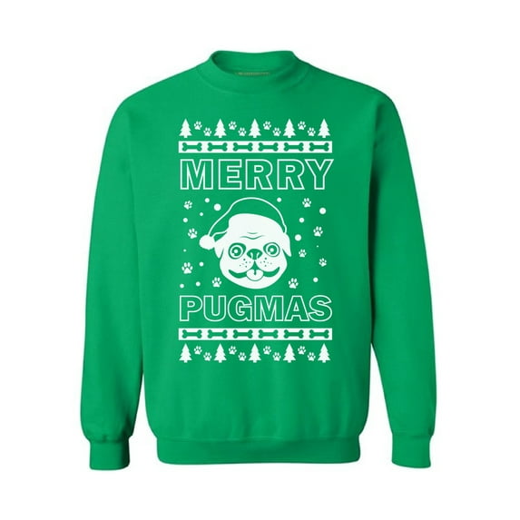 Awkward Styles Merry Pugmas Sweatshirt Merry Pugmas Sweater Funny Pug Dog Christmas Sweater Pug Santa Christmas Sweatshirt for Men and for Women Xmas Gifts for Pug Dog Lovers Xmas Party Outfit