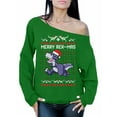 thumbnail image 1 of Awkward Styles Merry Rex-Mas Off The Shoulder Sweatshirt Christmas Dinosaur Oversized Sweater for Women Rexmas Christmas Sweater Women's Baggy Christmas Sweatshirt Xmas Dinosaur Gifts for Her, 1 of 4