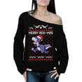 thumbnail image 1 of Awkward Styles Merry Rex-Mas Off The Shoulder Sweatshirt Christmas Dinosaur Oversized Sweater for Women Rexmas Christmas Sweater Women's Baggy Christmas Sweatshirt Xmas Dinosaur Gifts for Her, 1 of 4