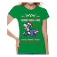 thumbnail image 1 of Awkward Styles Merry Rex-Mas Tshirt for Women Rexmas Women's Shirt Funny Christmas Shirts Christmas Dinosaur T-Shirt Dinosaur Christmas T Shirt Women's Dinosaur Tshirt for Christmas Xmas Party, 1 of 4