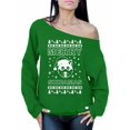 thumbnail image 1 of Awkward Styles Merry Shibamas Sweatshirt Merry Shibamas Christmas Sweater Off the Shoulder Sweatshirt Slouchy Oversized Sweater Funny Shiba Inu Christmas Sweater Shiba Inu Santa Christmas Top, 1 of 4