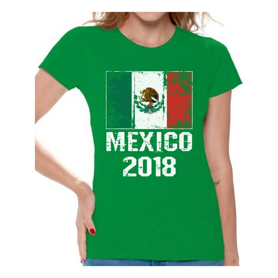Awkward Styles Mexico 2018 Shirt for Women Mexican Flag Women's Soccer Shirt