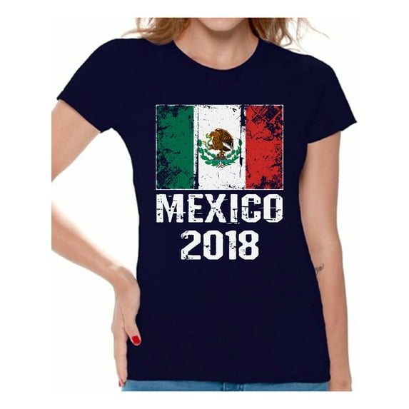 Awkward Styles Mexico 2018 Shirt for Women Mexican Flag Women's Soccer Shirt