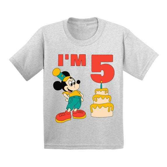 Awkward Styles Minnie Steamboat Willie Toddler Shirt Baby Mickey I'm Birthday Girl Tshirt for Girls Age 5 Years Cotton T-shirts 2T 3T 4T 5/6 Graphic Tee
