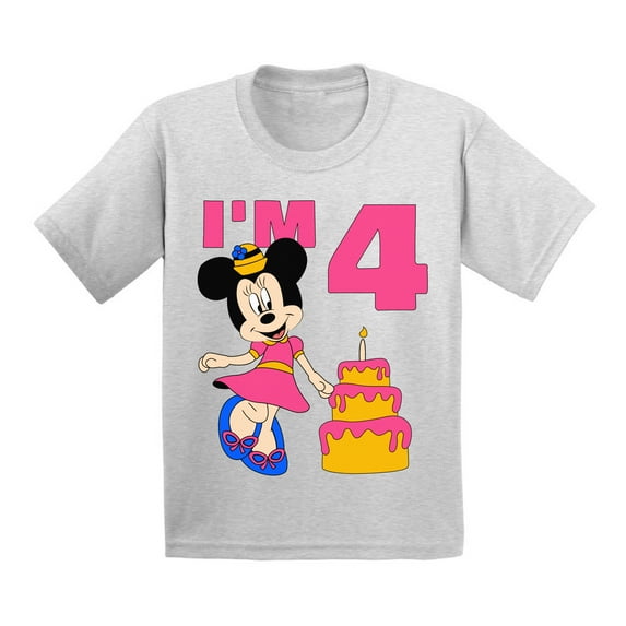 Awkward Styles Minnie Steamboat Willie Toddler Shirt Baby Mickey I'm Birthday Boy Tshirt for Girls Age 4 Years Cotton T-shirts 2T 3T 4T 5/6 Graphic Tee