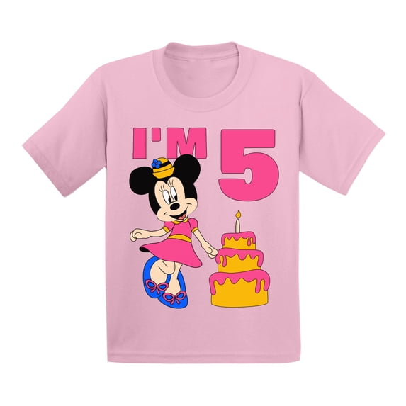 Awkward Styles Minnie Steamboat Willie Toddler Shirt Baby Mickey I'm Birthday Boy Tshirt for Girls Age 5 Years Cotton T-shirts 2T 3T 4T 5/6 Graphic Tee