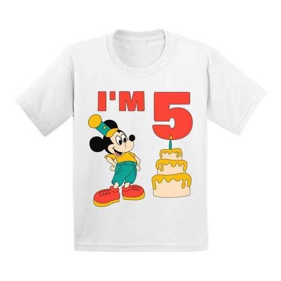 Awkward Styles Minnie Steamboat Willie Toddler Shirt Baby Mickey I'm Birthday Girl Tshirt for Girls Age 5 Years Cotton T-shirts 2T 3T 4T 5/6 Graphic Tee