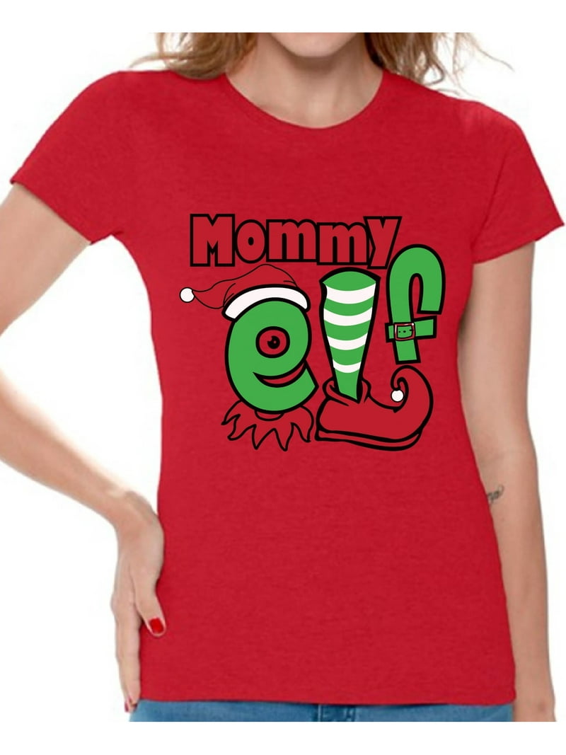 Awkward Styles Mommy Elf Shirt Elf Christmas Shirts for Women