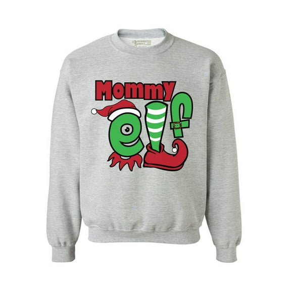 Awkward Styles Mommy Elf Sweashirt Christmas Elf Sweater Christmas Sweater Women Matching Family Christmas Pajamas Elf Suit for Mom Funny Christmas Gifts for Mom Tacky Christmas Sweater