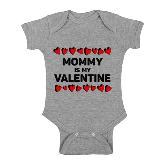 Awkward Styles Mommy Is My Valentine Short Sleeve Bodysuit for Baby Valentine's Day One Piece Valentine's Day Gifts for Baby Boy Valentine's Day Baby Romper Cute Gifts for Boys Mom Baby Boy Bodysuit