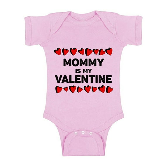 Awkward Styles Mommy Is My Valentine Short Sleeve Bodysuit for Baby Valentine's Day One Piece Valentine's Day Gifts for Baby Boy Valentine's Day Baby Romper Cute Gifts for Boys Mom Baby Boy Bodysuit
