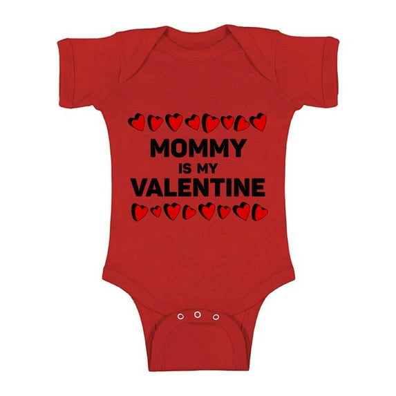 Awkward Styles Mommy Is My Valentine Short Sleeve Bodysuit for Baby Valentine's Day One Piece Valentine's Day Gifts for Baby Boy Valentine's Day Baby Romper Cute Gifts for Boys Mom Baby Boy Bodysuit