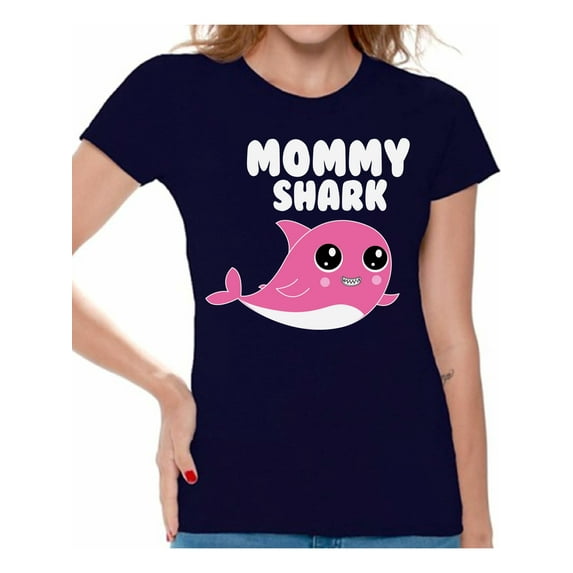 Awkward Styles Mommy Shark T-shirt for Her Shark Family T Shirt Matching Shark Shirts for Family Shark Gifts for Mom Shark Themed Party Outfit for Mom Shark Women T-Shirt Family Vacation Shirts