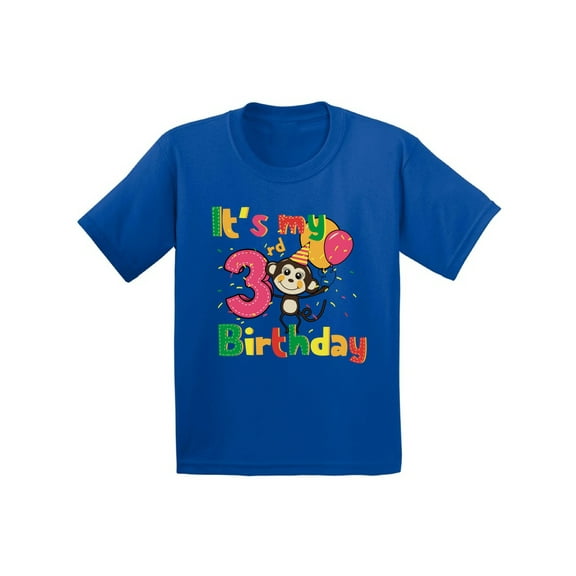 Awkward Styles Monkey Birthday Toddler Shirt Monkey Birthday Party 3rd Birthday Party It's My 3rd Birthday Shirt I'm Three Shirt Birthday Boy Tshirt Monkey Birthday Girl Shirt Gifts for 3 Year Old