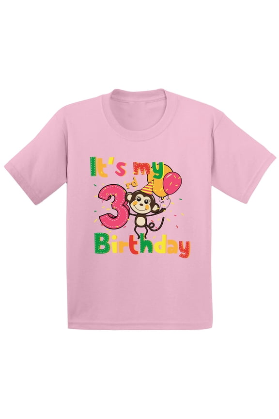 Monkey Birthday Toddler Shirt Monkey Birthday Party 3rd Birthday Party It's My 3rd Birthday Shirt I'm Three Shirt Birthday Boy Tshirt Monkey Birthday Girl Shirt Gifts for 3 Year Old