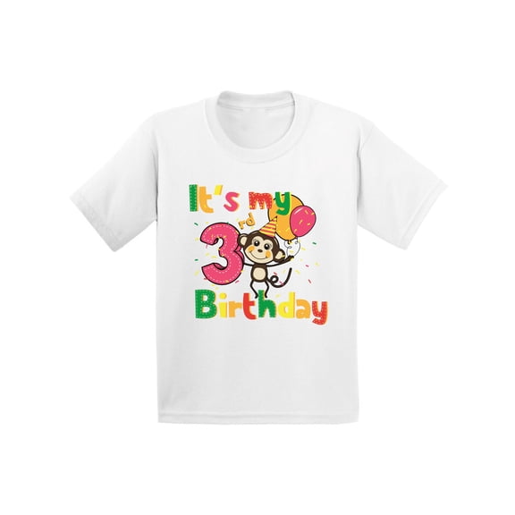 Awkward Styles Monkey Birthday Toddler Shirt Monkey Birthday Party 3rd Birthday Party It's My 3rd Birthday Shirt I'm Three Shirt Birthday Boy Tshirt Monkey Birthday Girl Shirt Gifts for 3 Year Old