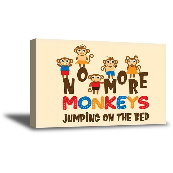 Awkward Styles Monkey Framed Canvas Art Ready to Hang Picture Cute Animals Wall Art Kids Room Decor Baby Playing Room Canvas Decor for Girls Boys Room Decor Monkey Poster for Bedroom Baby Room Decor