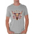 thumbnail image 1 of Awkward Styles Mosaic Cow Skull Tshirt for Men Cow Skull Shirt Sugar Skull T Shirt for Men Day of the Dead Gifts for Him Dia de los Muertos Outfit Men's Skull T-Shirt Dreamcatcher Skull Shirt, 1 of 4
