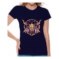 thumbnail image 1 of Awkward Styles Mosaic Cow Skull Tshirt for Women Cow Skull Shirt Sugar Skull T Shirt for Women Day of the Dead Gifts for Her Dia de los Muertos Outfit Women's Skull T-Shirt Dreamcatcher Skull Shirt, 1 of 4