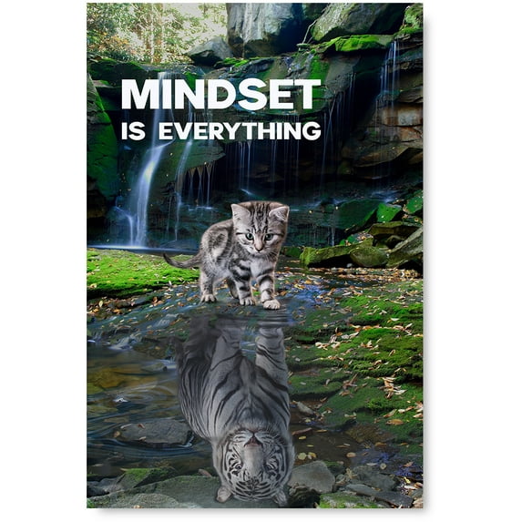 Awkward Styles Motivational Posters Teamwork Inspirational Posters for Entrepreneurs Motivational Quote Poster Classroom Posters Mindset is Everything Art Cat Optimistic Quote Wall Home Art