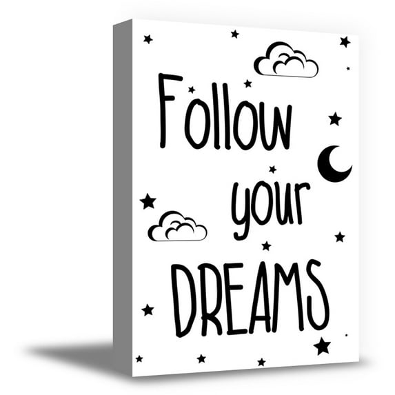 Awkward Styles Motivational Quotes Printed Canvases Baby Room Wall Art Decor Follow Your Dreams Canvas Poster Kids Birthday Gifts for Girls Canvas Artwork Girls Room Wall Art Boys Room Poster