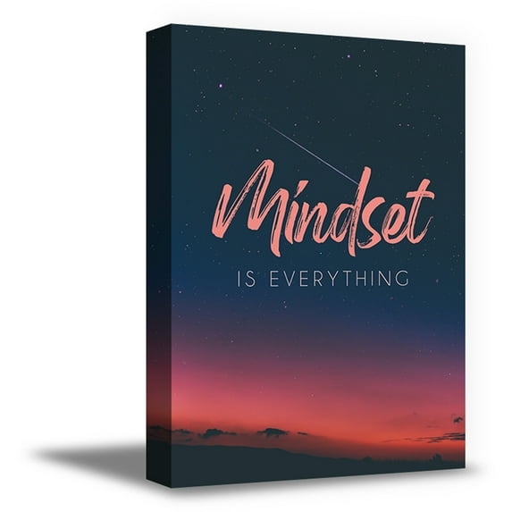 Awkward Styles Motivational Wall Art Inspirational Quotes Wall Art Motivational Wall Decor Inspirational Wall Art Canvas Mindset is Everything Sunrise Prints Optimistic Quote Canvas Office Wall Art