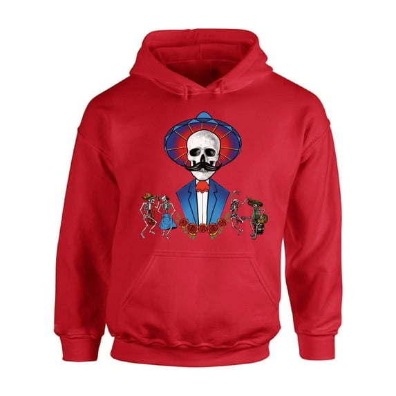 Awkward Styles Mustache Skull Hooded Sweatshirt Mexican Skull Hoodie Sweater Day of the Dead Gifts for Women Skull Hoodies for Men Skull Clothing Sugar Skull Hoodie Gifts for Dia de los Muertos