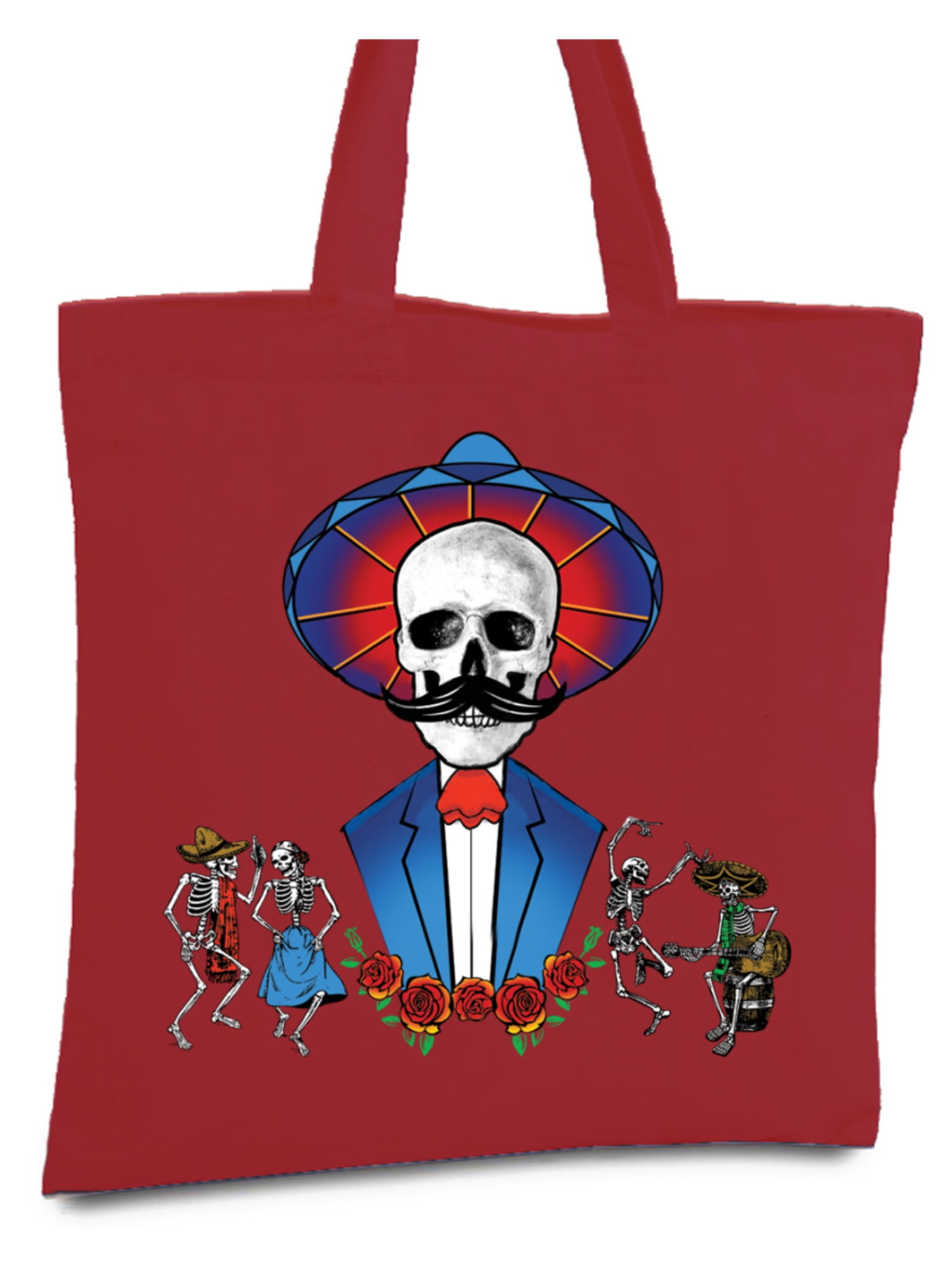 Awkward Styles Mustache Skull Tote Bag Mexican Skull Canvas Tote Bag ...