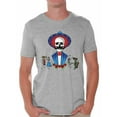thumbnail image 1 of Awkward Styles Mustache Skull Tshirt for Men Sugar Skull Shirts Dia de los Muertos Outfit Mexican Skull T Shirt Day of the Dead Gifts for Him Mexican Holiday T Shirt Dancing Skeletons Shirt for Men, 1 of 4