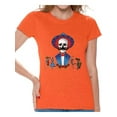 thumbnail image 1 of Awkward Styles Mustache Skull Tshirt for Women Sugar Skull Shirts Dia de los Muertos Outfit Mexican Skull T Shirt Day of the Dead Gifts for Her Mexican Holiday T Shirt Dancing Skeletons Shirt, 1 of 4