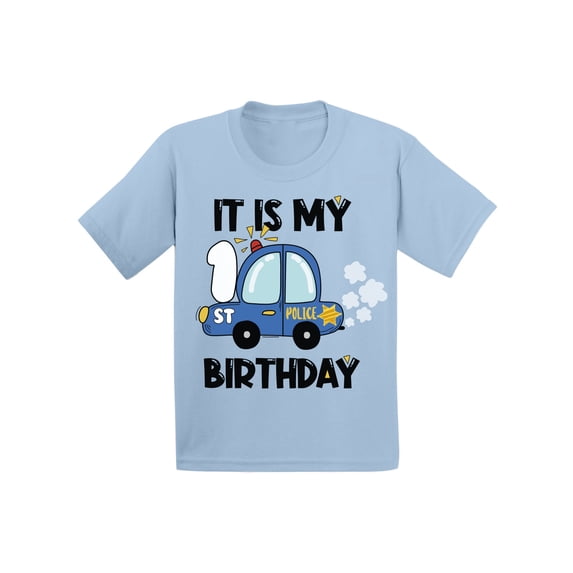 Awkward Styles My 1st Birthday T-shirt Police Car Baby Shirt Future Policeman Top