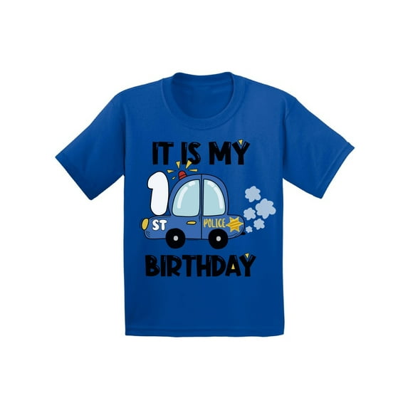 Awkward Styles My 1st Birthday T-shirt Police Car Baby Shirt Future Policeman Top
