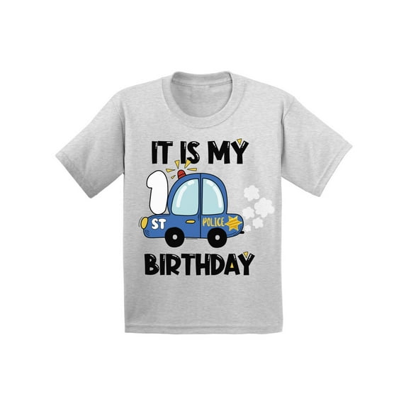 Awkward Styles My 1st Birthday T-shirt Police Car Baby Shirt Future Policeman Top