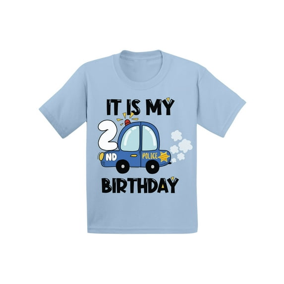 Awkward Styles My 2nd Birthday T-shirt Police Car Baby Shirt Future Policeman Top