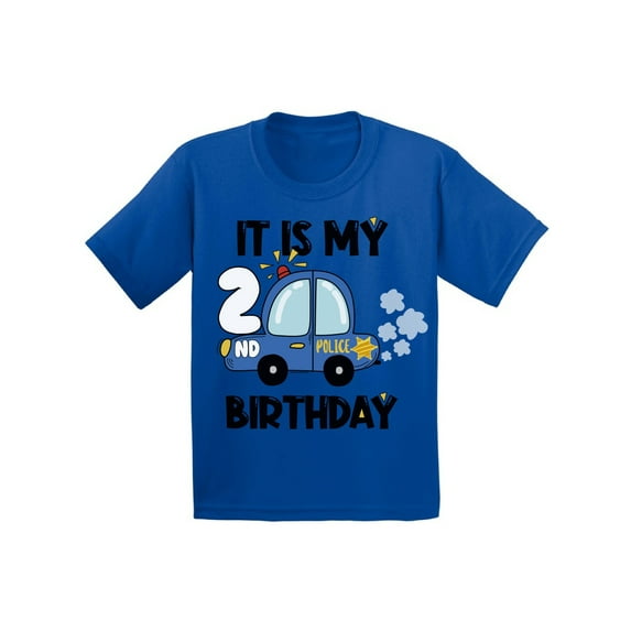Awkward Styles My 2nd Birthday T-shirt Police Car Baby Shirt Future Policeman Top