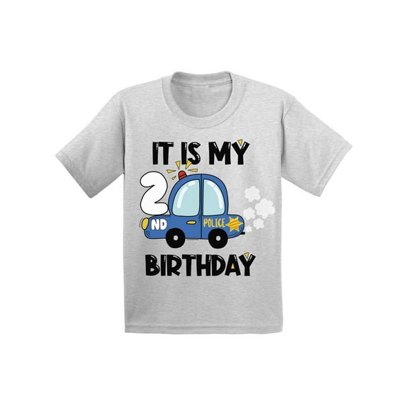 Awkward Styles My 2nd Birthday T-shirt Police Car Baby Shirt Future Policeman Top