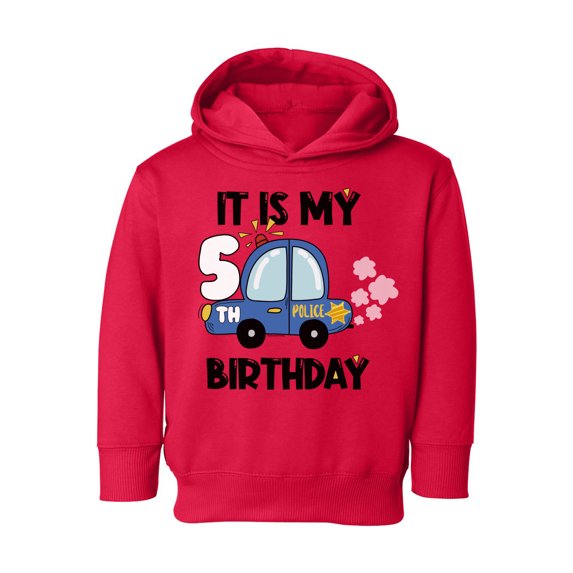 Awkward Styles My 5th Birthday Hoodie Police Car Toddler Hooded Sweatshirt Future Policeman Sweater